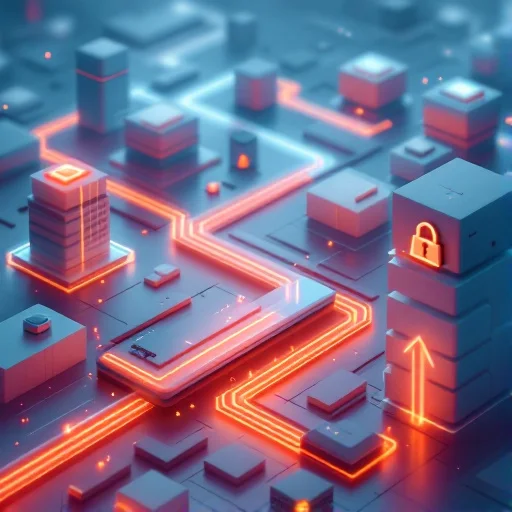 Conceptual, unlabeled visual diagram showing a Windows application loading a DLL through multiple directory paths, with the current working directory visually emphasized as a risky path using color contrast and arrows, while system directories appear locked and distant